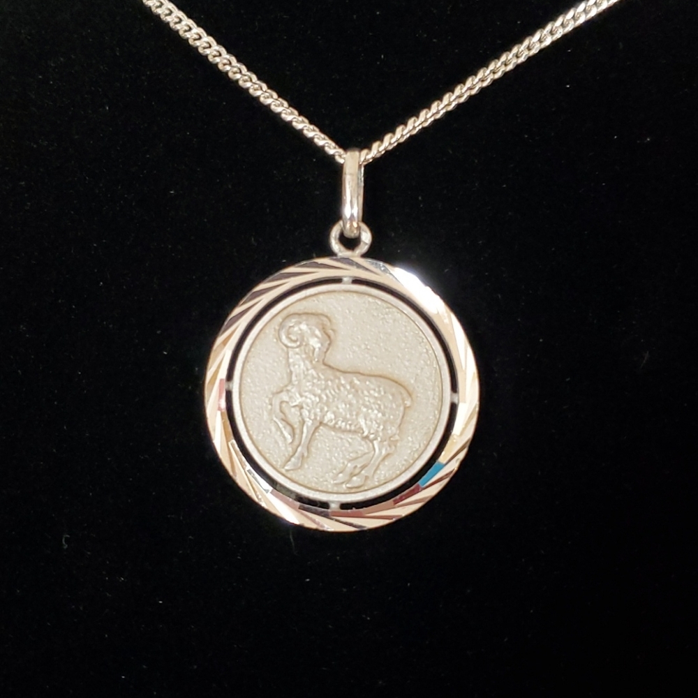Aries Zodiac pendant with necklace. - Picture 2 of 4